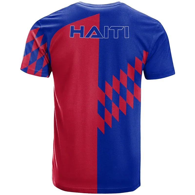 Haiti Flag Pattern T Shirt