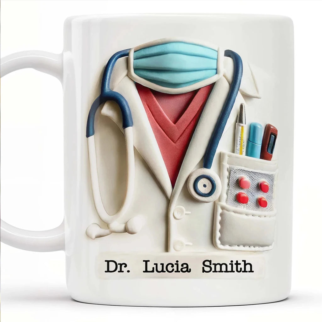 12oz Ceramic Mug for Doctors Nurses - Custom Name